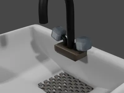 Washbasin sink with faucet Free 3D model