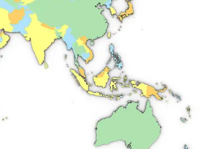 Political World Map 3D model