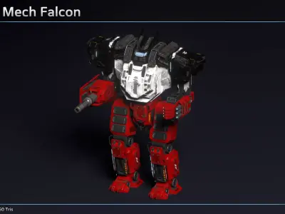 Heavy Mech Falcon Low-poly 3D model