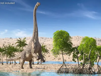  Brachiosaurus Dinosaur Rigged 