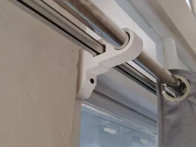 Frame Mount Curtain Rod Bracket 1 inch Pipe and Vitrase Rail 3D print model