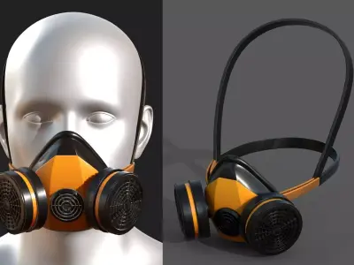 Gas mask respirator military combat protection  Low-poly 3D model get