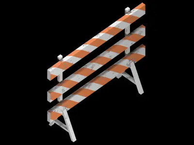 Road barricade Low-poly 3D model