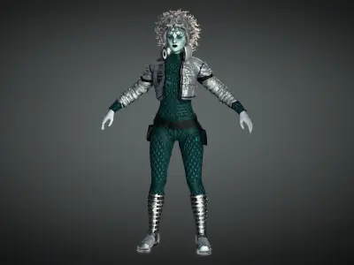 AAA Cyber Punk Female Character 05 Low-poly 3D model