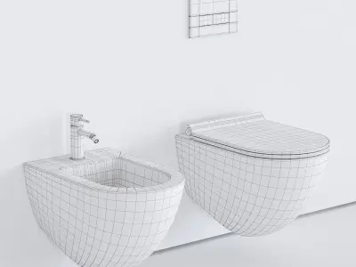 GALASSIA Dream Wall-Hung WC art 7312 art 7313 Low-poly 3D model