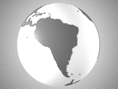 Solid Color Grey White Globe 3D model