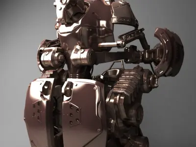 Silverback futuristic robot 3D model