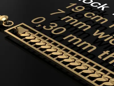 One piece fusion chain is cast directly 3D print model 7mm 3D print model