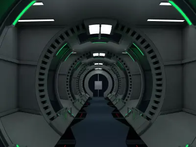 Spaceship Corridor 3D model buy