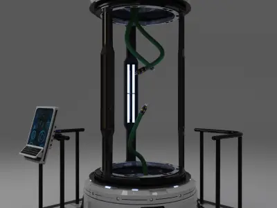 Sci-Fi Capsule Cloning Chamber Device Asset 3D model