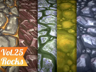 Stylized Rocks Vol 25 - Hand Painted Texture Pack Texture