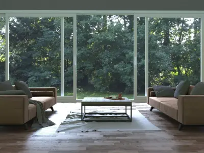 Modern Living Room Interior Scene  3D model