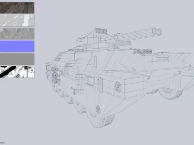 Advance Heavy Military Tank Low-poly 3D model