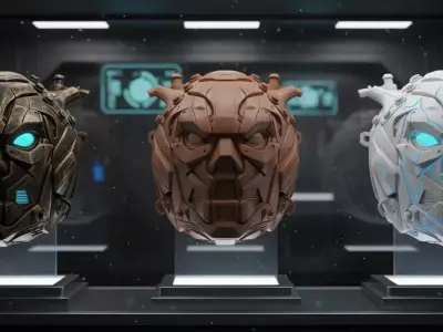 Cyber Pumpkin Mask 3D Printable Sci-Fi Halloween Helmet  3D model