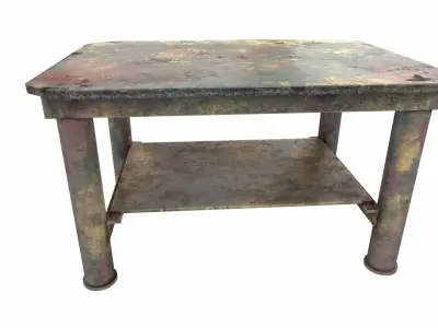 Iron table workbench tool painted da1 Low-poly 3D model