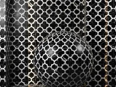 4K Marble texture Ornamental Tile Set - 4 Colors - PBR Seamless Texture