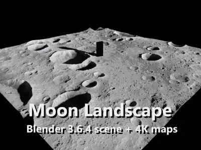 Blender Lunar Moonscape 3D model