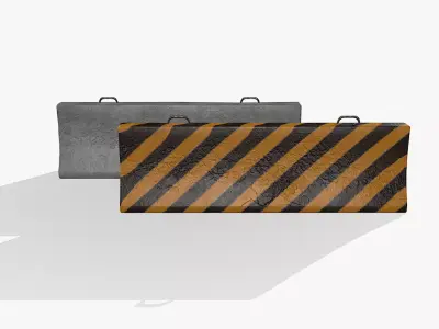 Concrete Barrier Low-poly 3D model 16