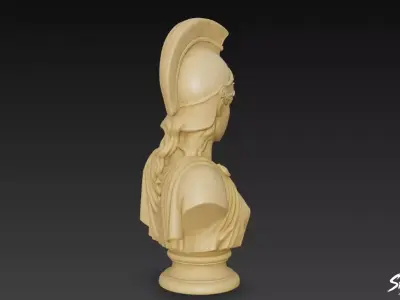 Greek Goddess Athena Bust Low-poly 3D model