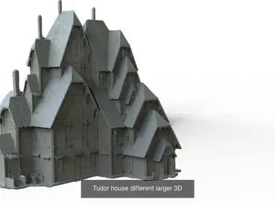 Fantasy English City architecture 1 3D Model Pack