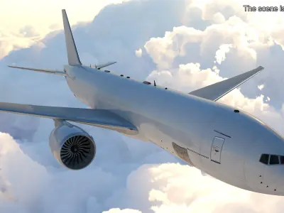  Commercial Freighter Airplane Boeing 777 Rigged 