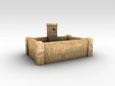 Stone Fountain Low-poly 3D model