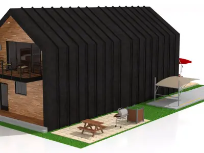 Duplex Home Low-poly 3D model