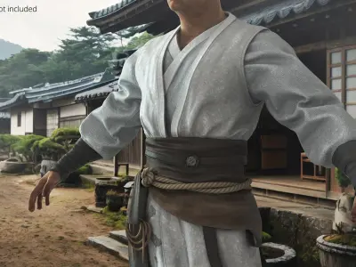  Ronin Warrior Outfit Traditional Style Gray 