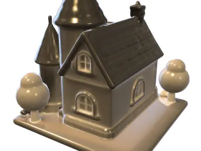 Fantasy Cartoon Castle  Stylized 3D model