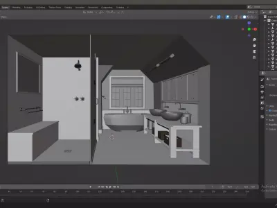 Bathroom Interior Free 3D model buy