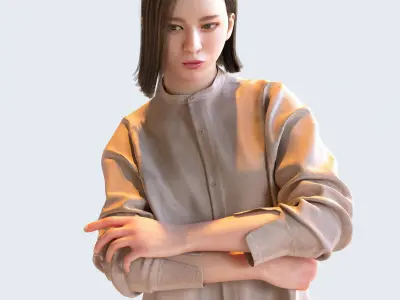 Posed Asian Casual Woman - 5 Pack 3 - C1-F3F 3D model