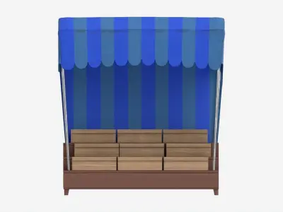 Market Fair Stall with Canopy 04 3D model