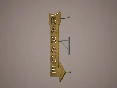 Billboard Set Low Poly Game Ready hotel sign Low-poly 3D model