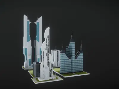 Future urban architecture in science fiction A04 3D model