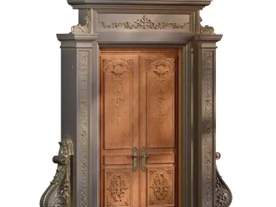 Classic Wood Entrance 930 Low-poly 3D model
