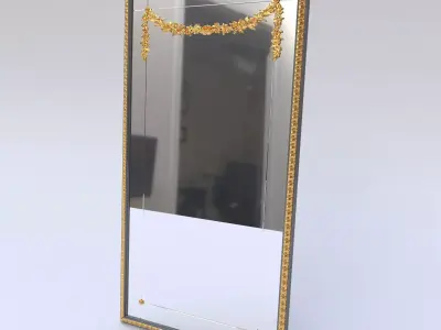 mirror with gold leaf 3D model
