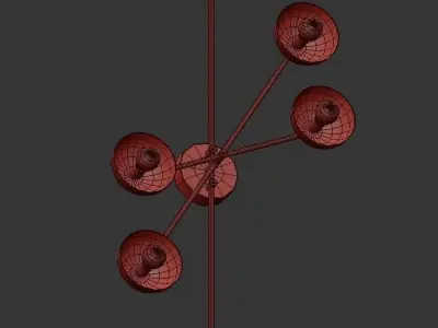 TRAPEZE four light wall sconce in gold 3D model