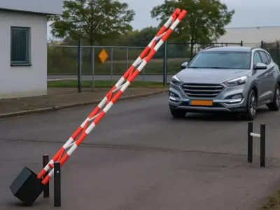 Industrial Boom Barrier Gate Low-poly 3D model