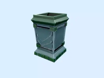 Stylized Trash Can Low-poly 3D model