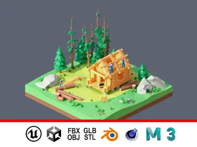 land 27A Low-poly 3D model