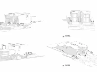 Villa with Architectural Design 3D and CAD Low-poly 3D model