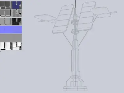 Scifi solar panel Low-poly 3D model