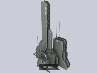 Scifi tower collection 3D Model Pack