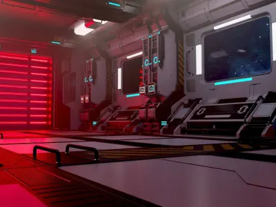 SCIFI CORRIDOR ENVIRONMENT Free 3D model