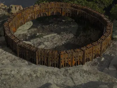 Babylon Tower base wall 3D model