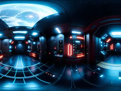 HDRI Futuristic Environments Panoramas Low-poly 3D model