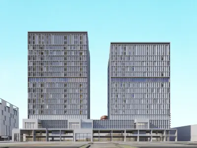 City with buildings scene 3D model