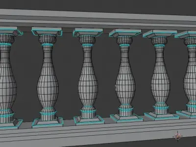 balustrade 01 Low-poly 3D model