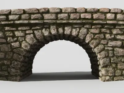 Creek bridge Low-poly 3D model