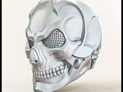 Skull Helmet Steampunk Air Soft Sci Fi Steam Punk Stl Files 3D print model